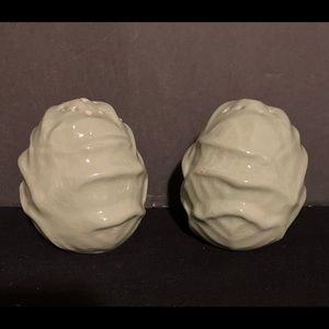 Cabbage Salt & Pepper Shakers - Realistic - Sage Green - approx 2 3/4” tall